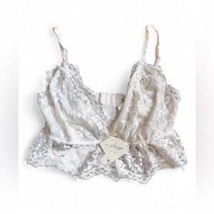 A Shappe Ivory White Lace Bralette Crop Top Size Small NWT